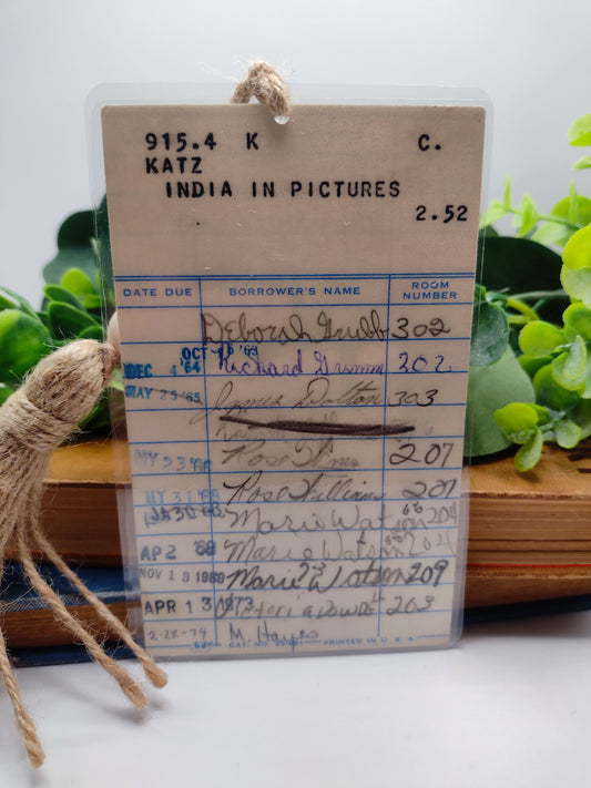 Vintage Laminated Library Card Bookmark 1963 image 0