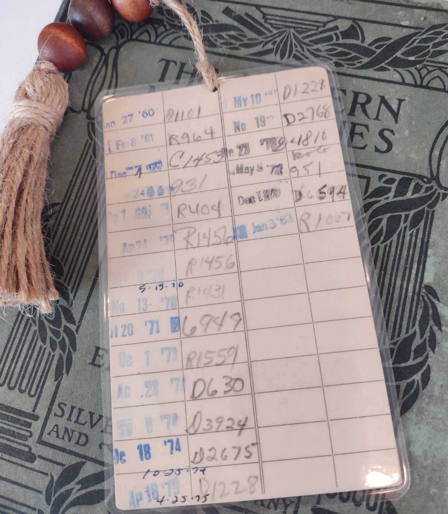 vintage laminated library card  bookmark 1948 image 1