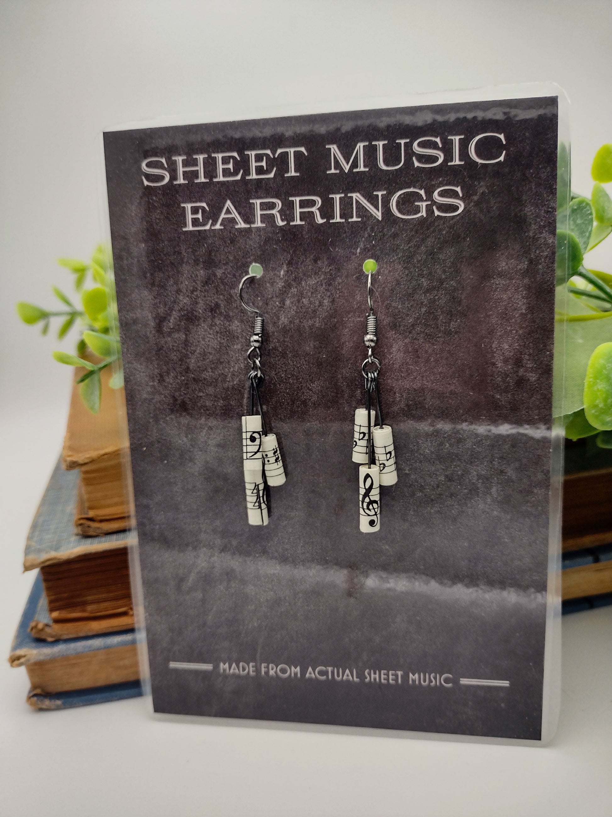  Sheet music upcycled Book Page earrings image 0