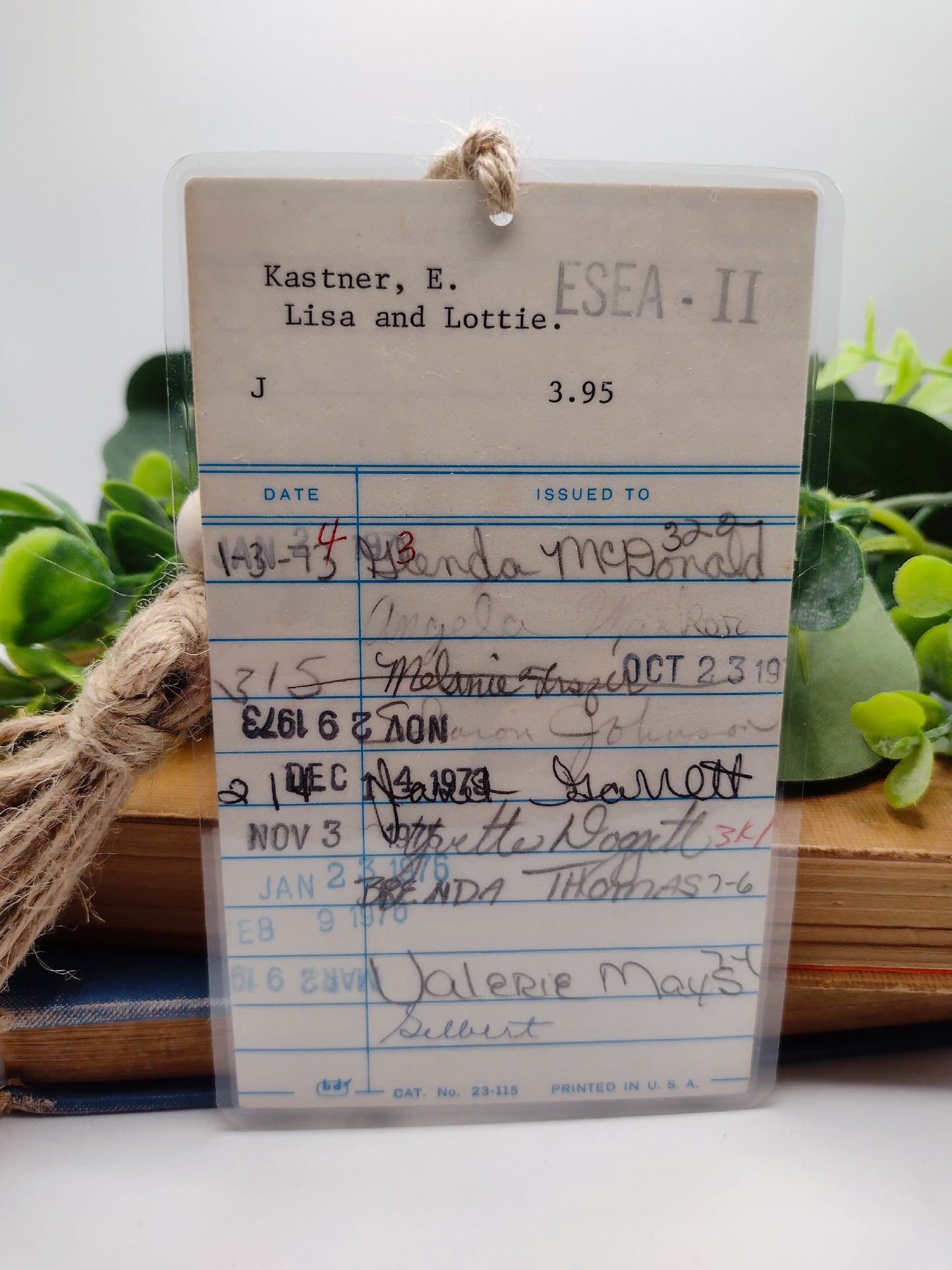 vintage laminated library card bookmark 1973 image 0