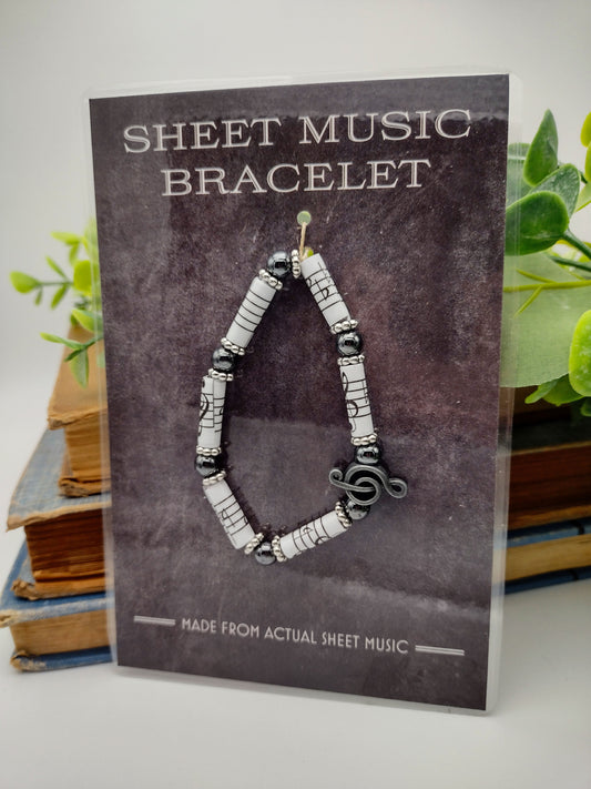  Sheet music upcycled Book Page Bracelet  image 0