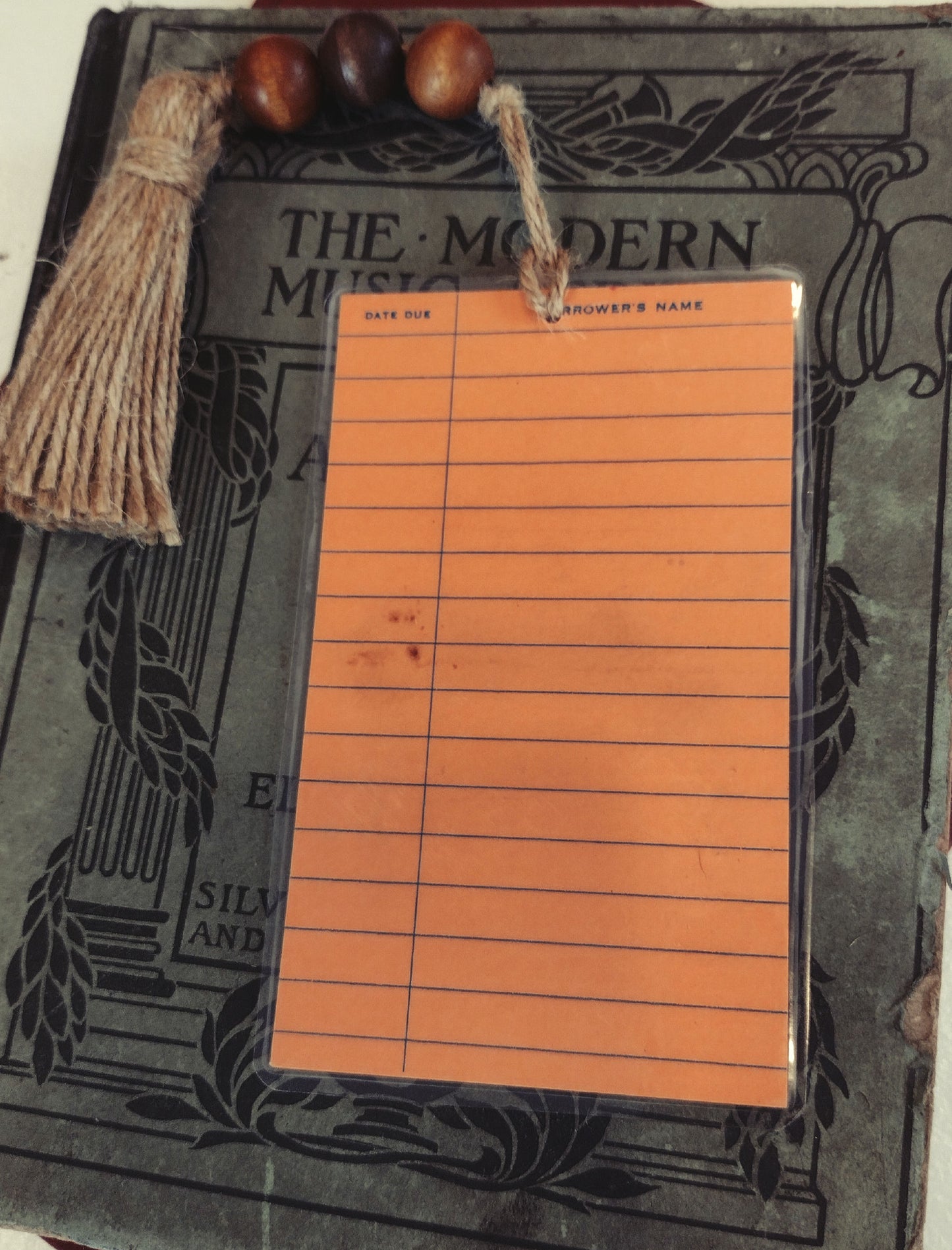 vintage laminated library card  bookmark 1974 image 1