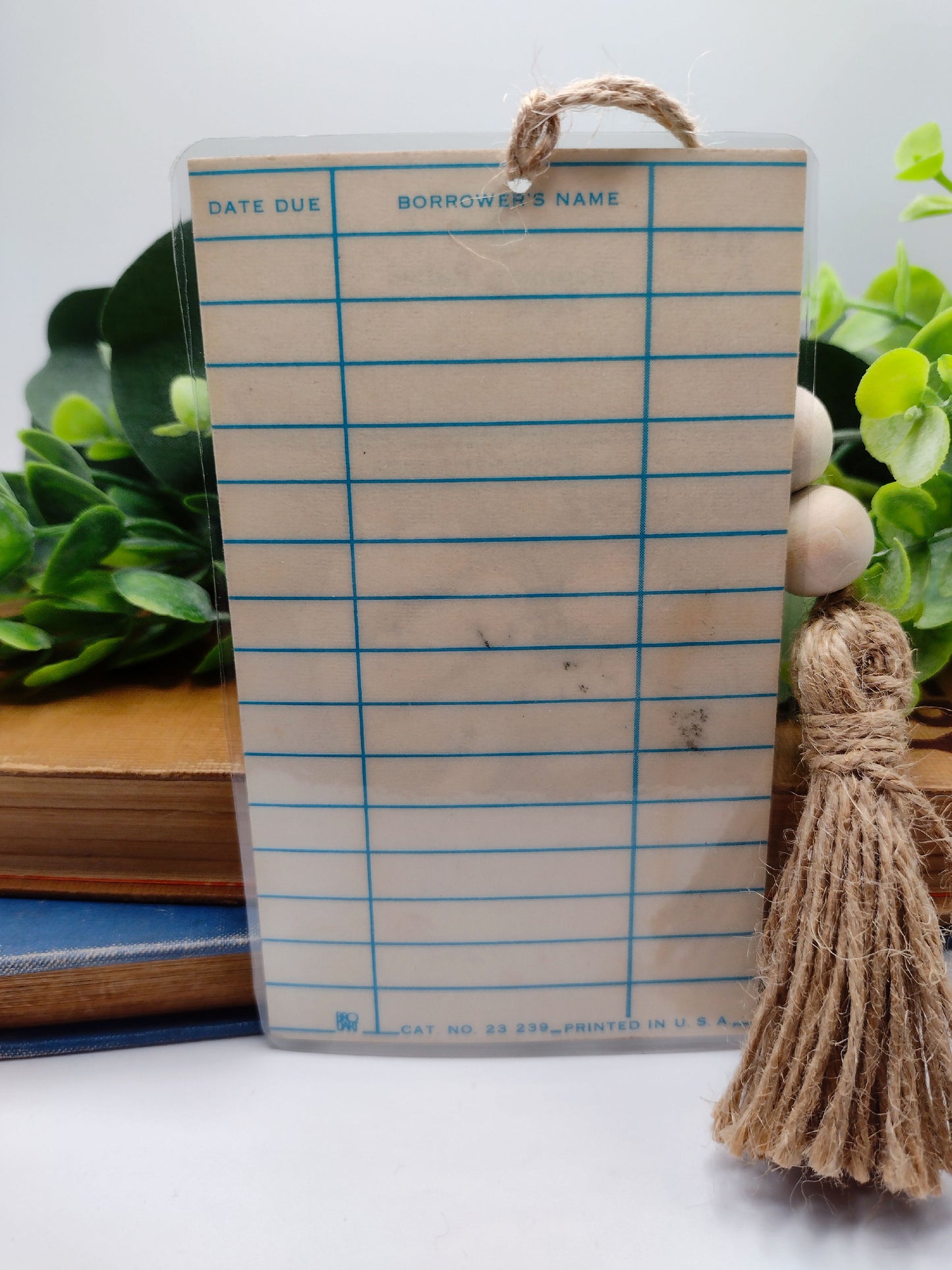 vintage laminated library card bookmark 1973 image 1