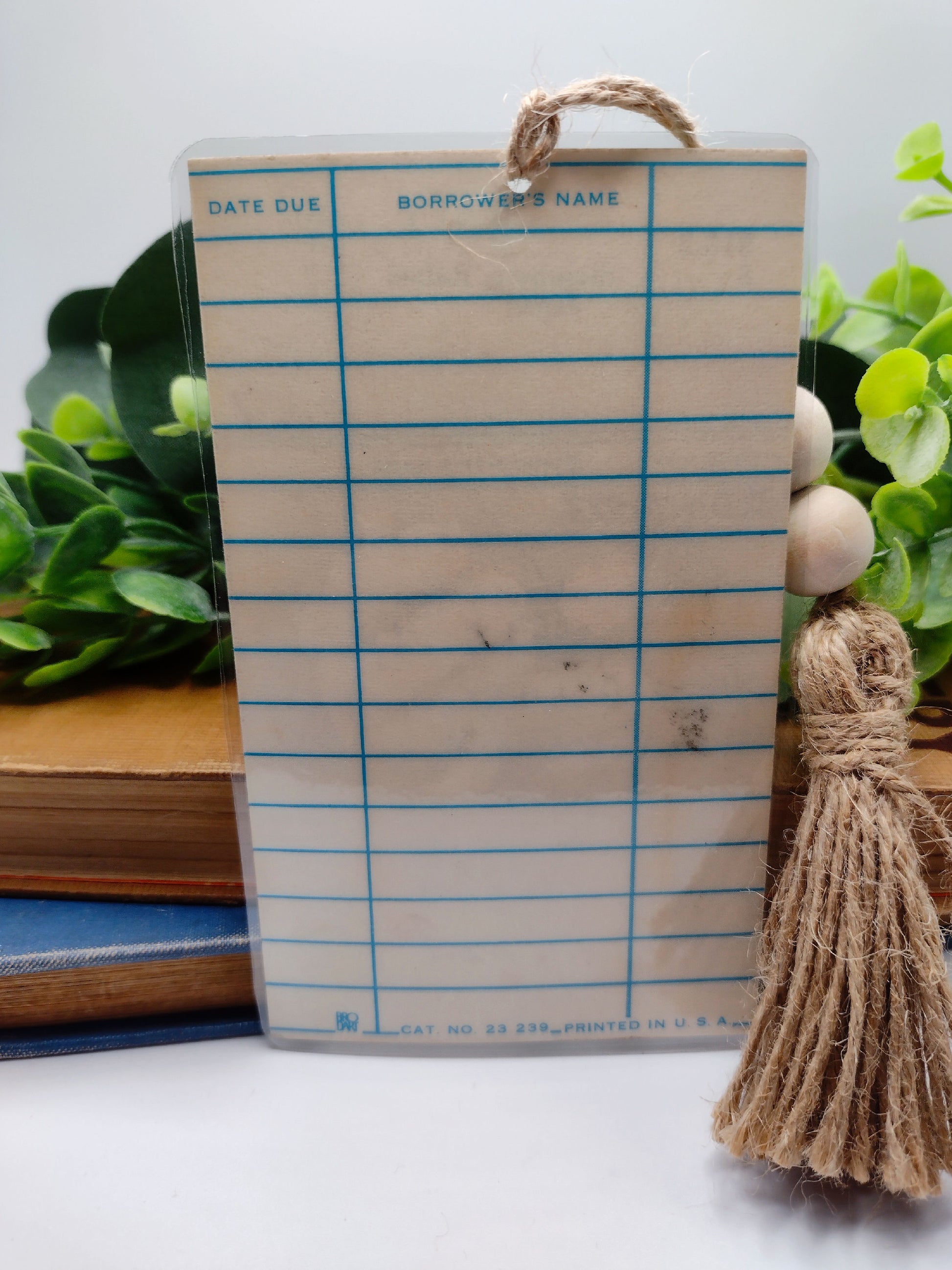 vintage laminated library card bookmark 1973 image 1