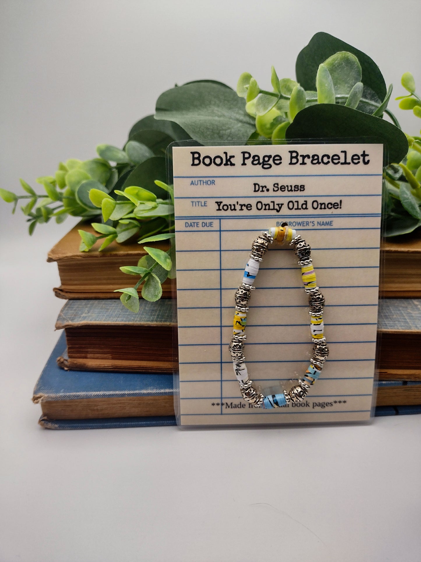 (Custom order)Upcycled Book Page Bracelet image 1