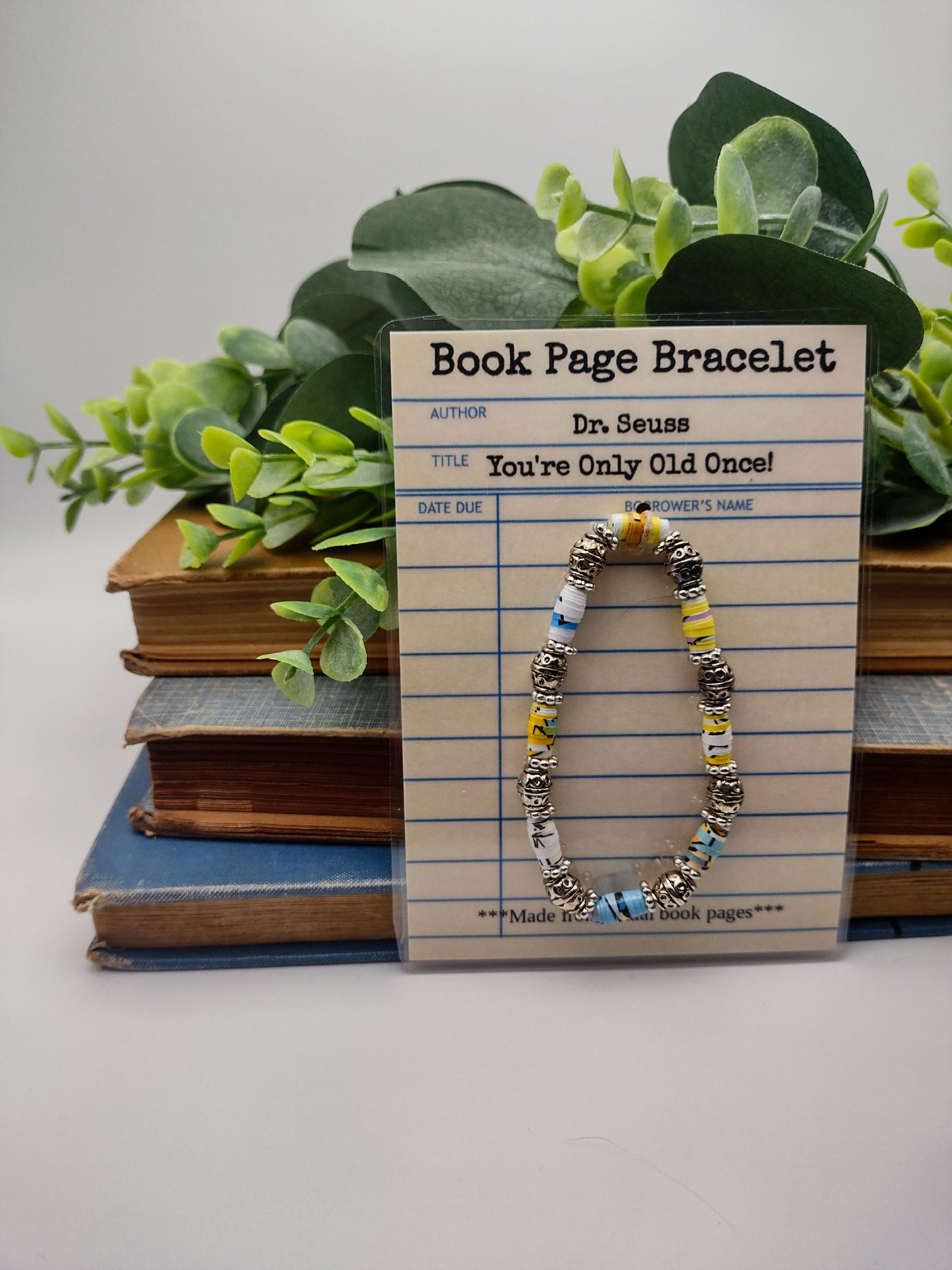 (Custom order)Upcycled Book Page Bracelet image 1