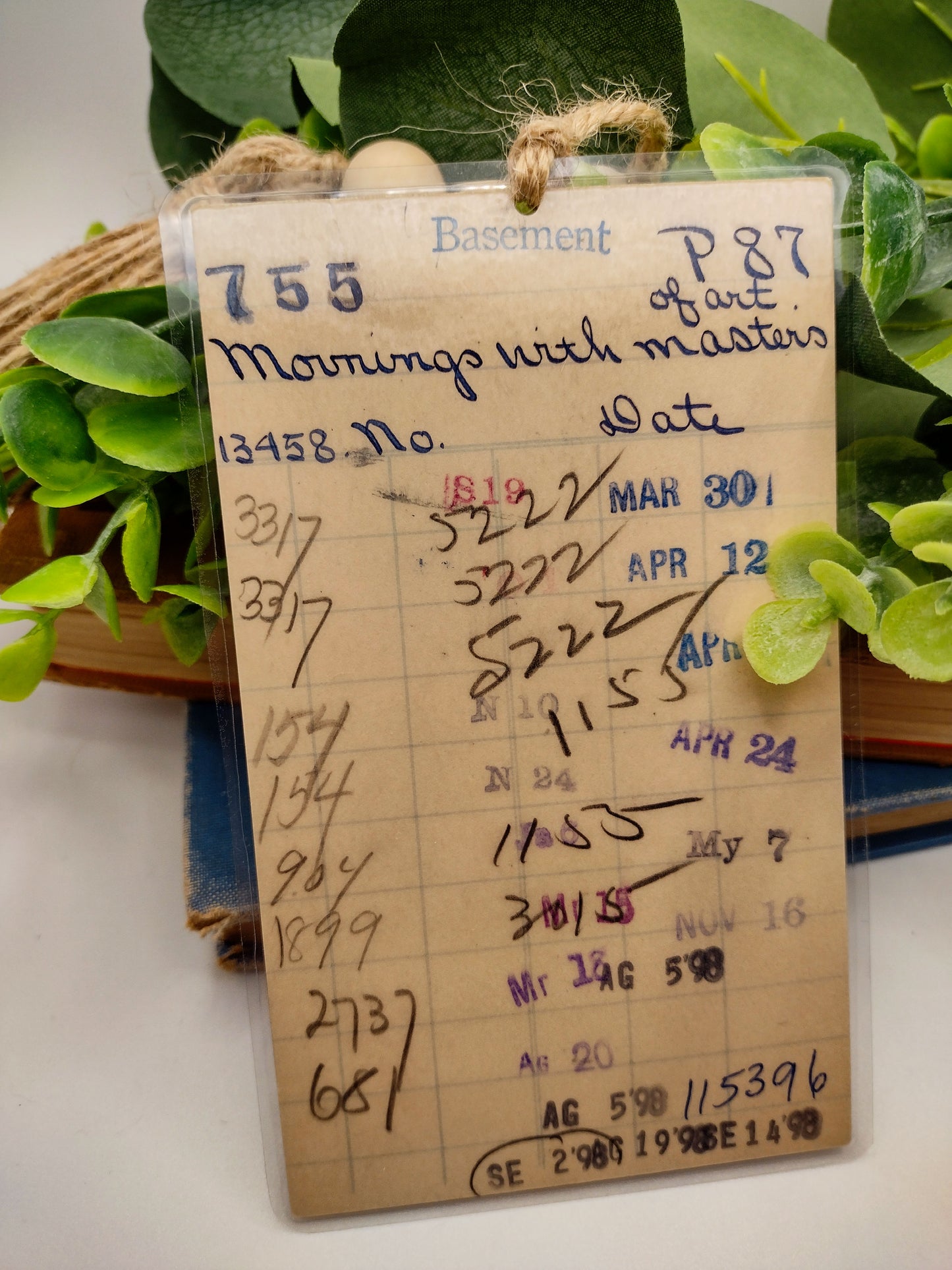 Vintage Laminated Library Card Bookmark image 0