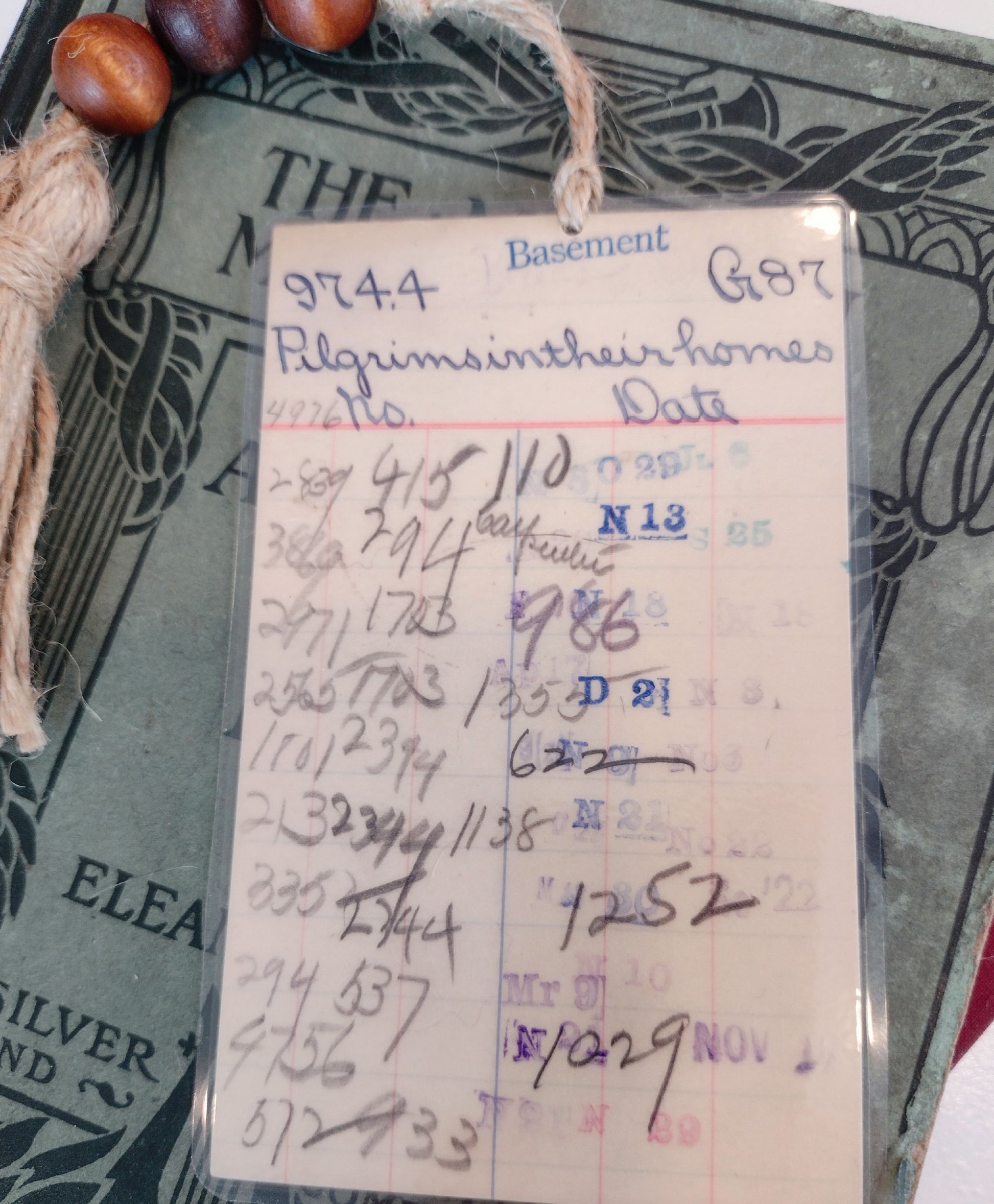 vintage laminated library card bookmark  image 0