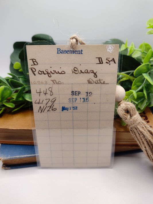 Vintage laminated library card  bookmark 1952 image 0