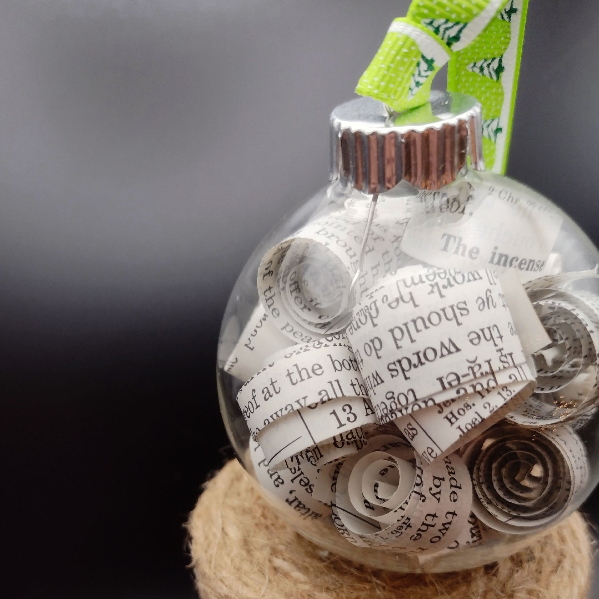  Vintage Bible upcycled book page ornament image 2