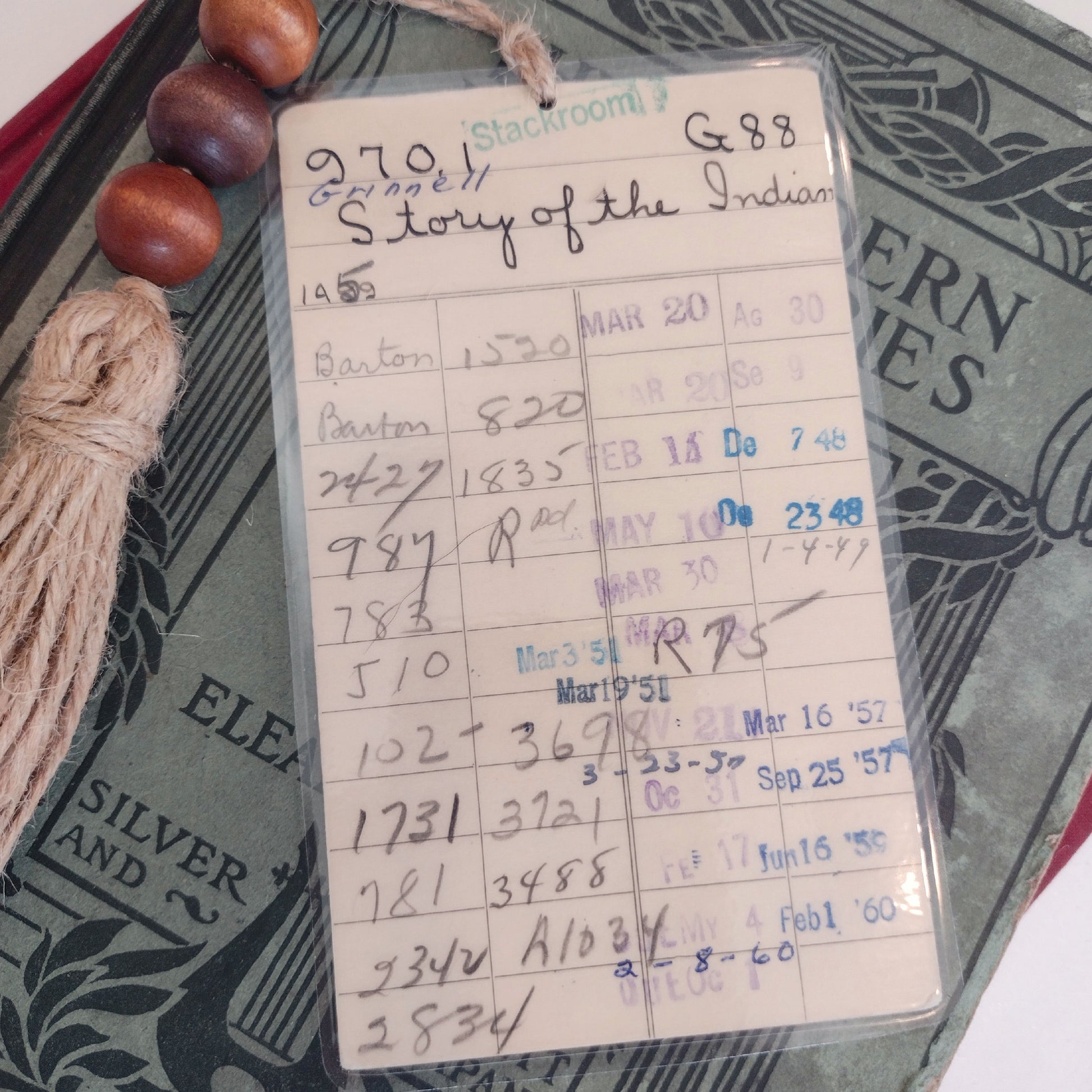 vintage laminated library card  bookmark 1948 image 0