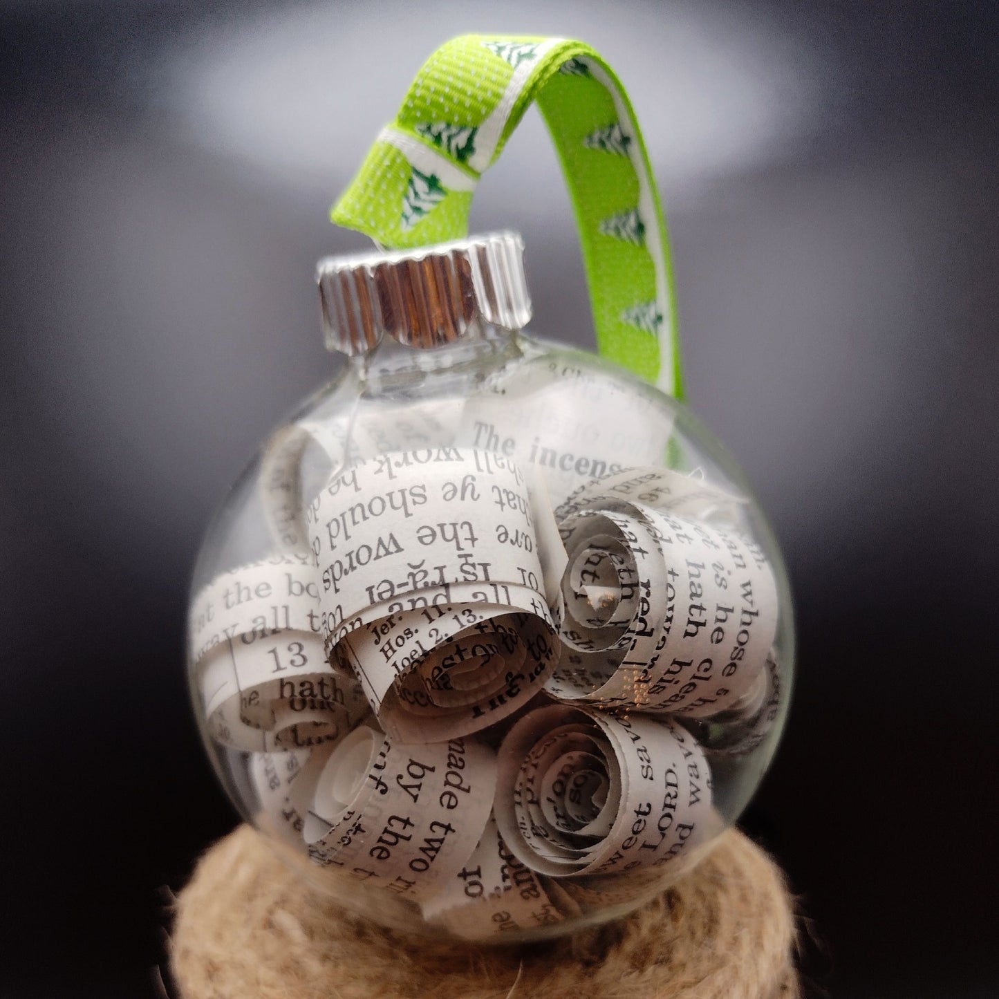  Vintage Bible upcycled book page ornament image 1