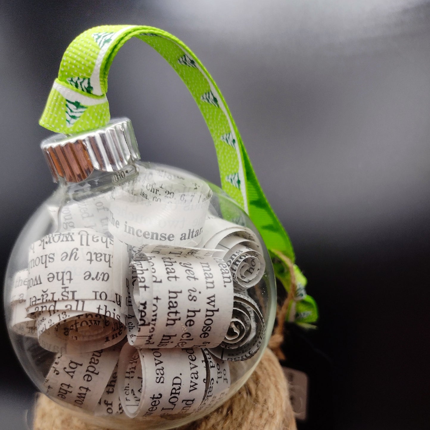  Vintage Bible upcycled book page ornament image 3