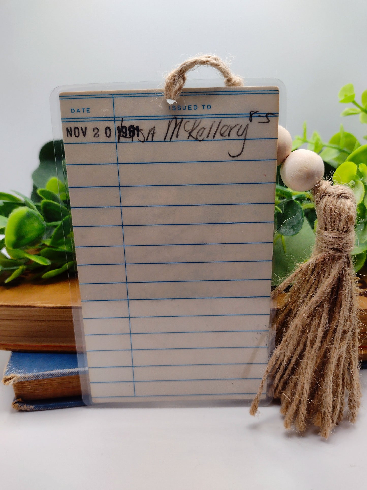 vintage laminated library card bookmark 1973 image 1