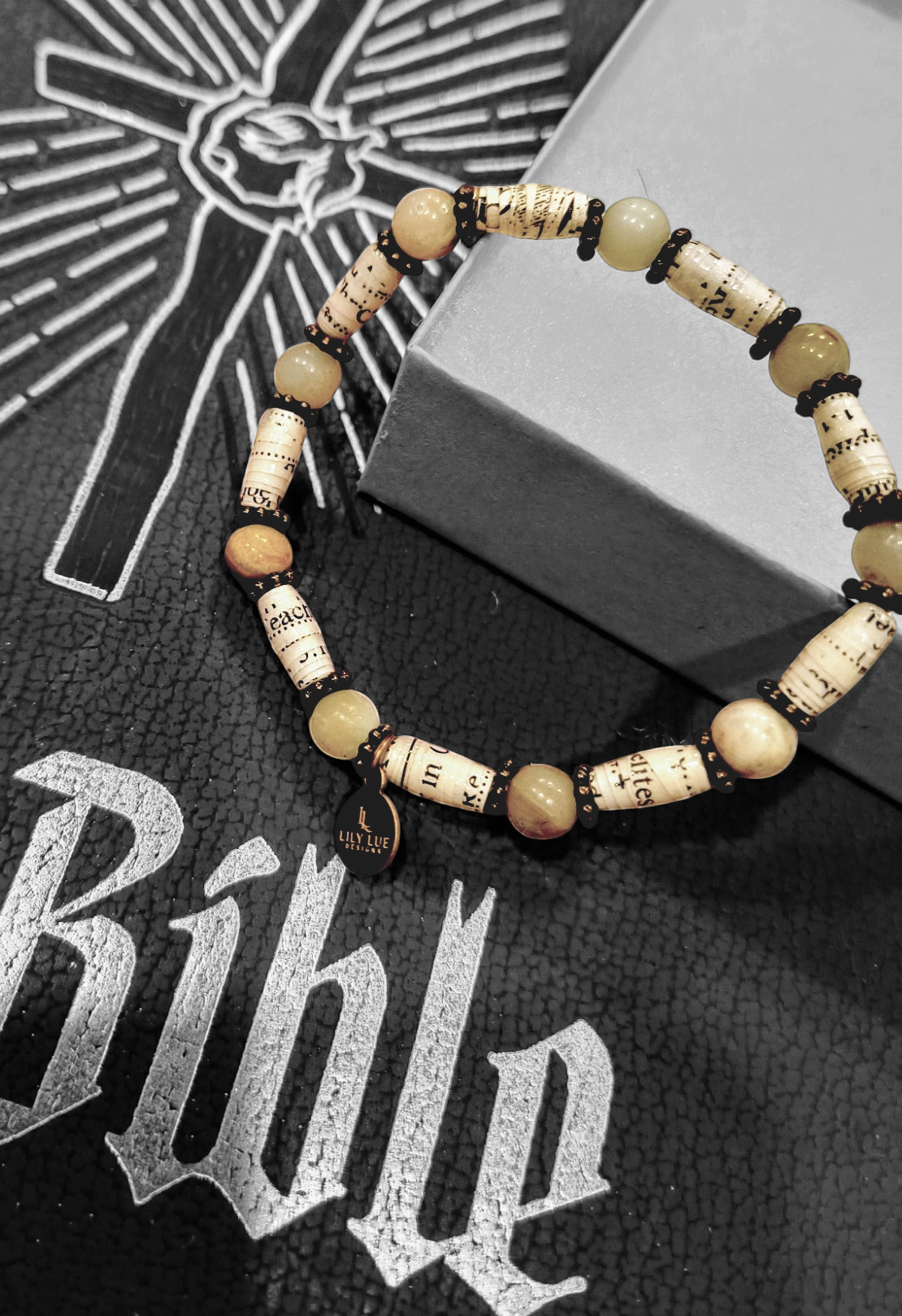 Upcycled Bible Page Bracelet  image 0