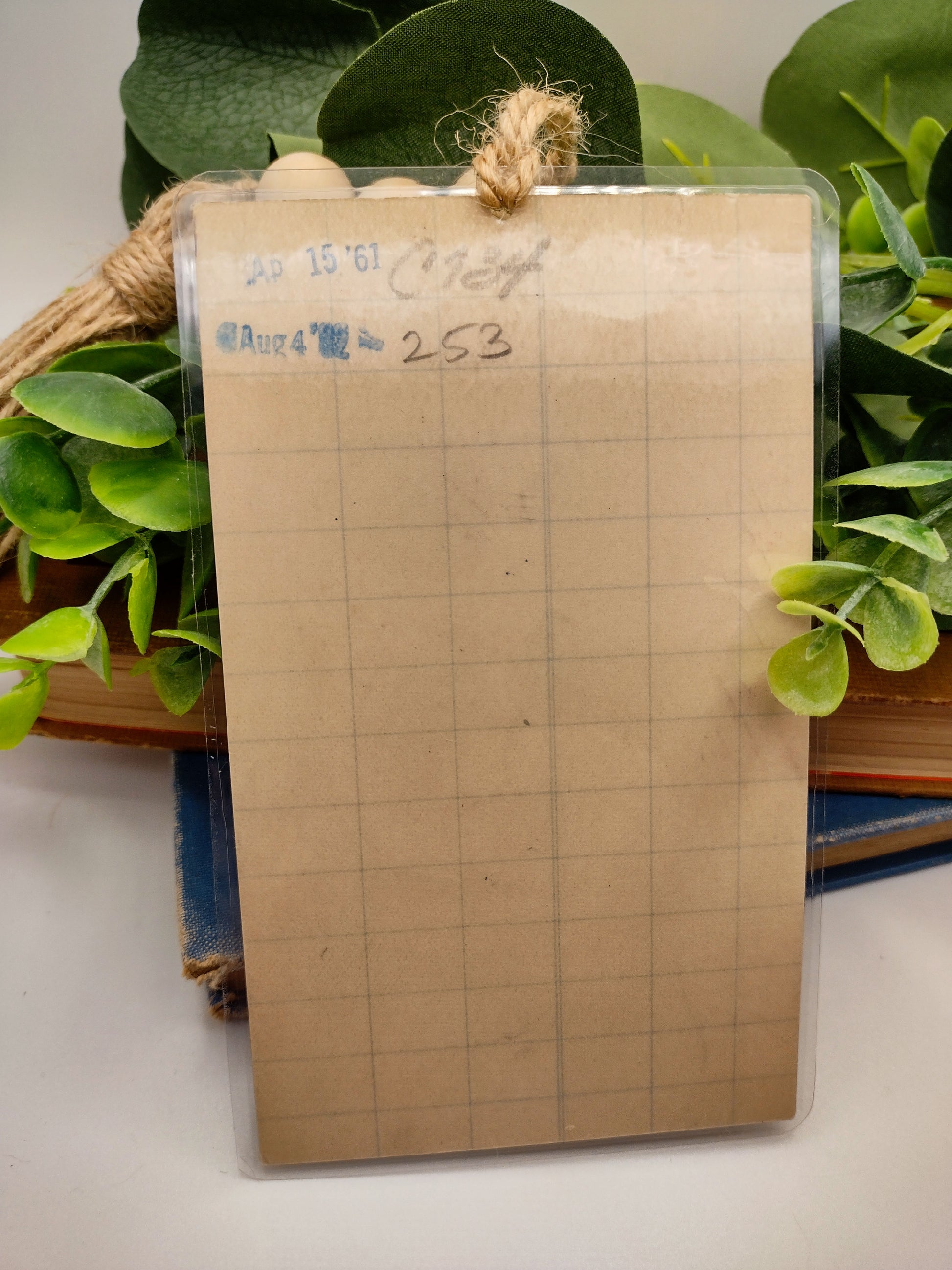 Vintage Laminated Library Card Bookmark image 1