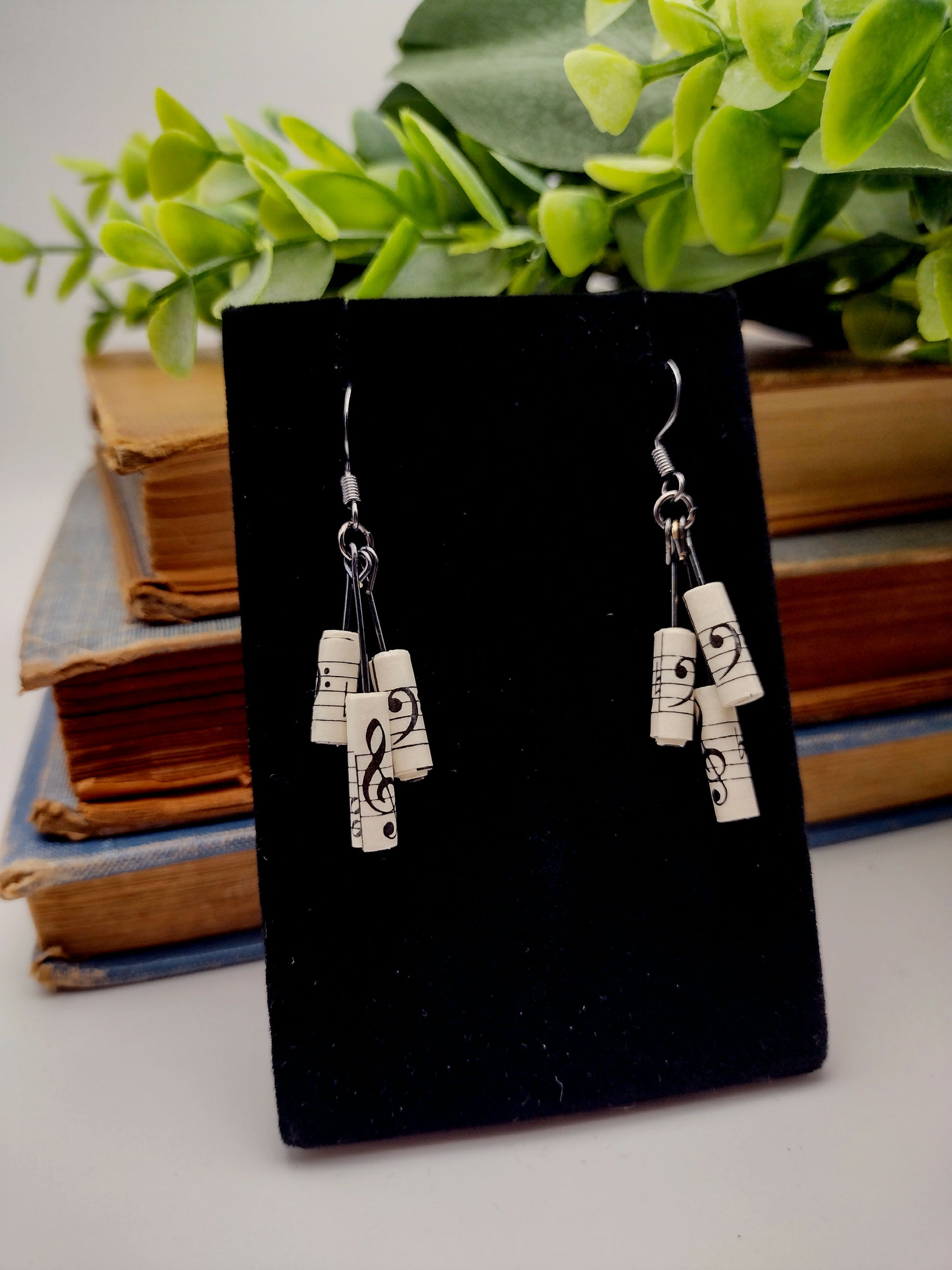  Sheet music upcycled Book Page earrings image 1