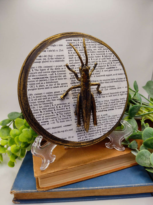 Faux Grasshopper on distressed wood  image 0